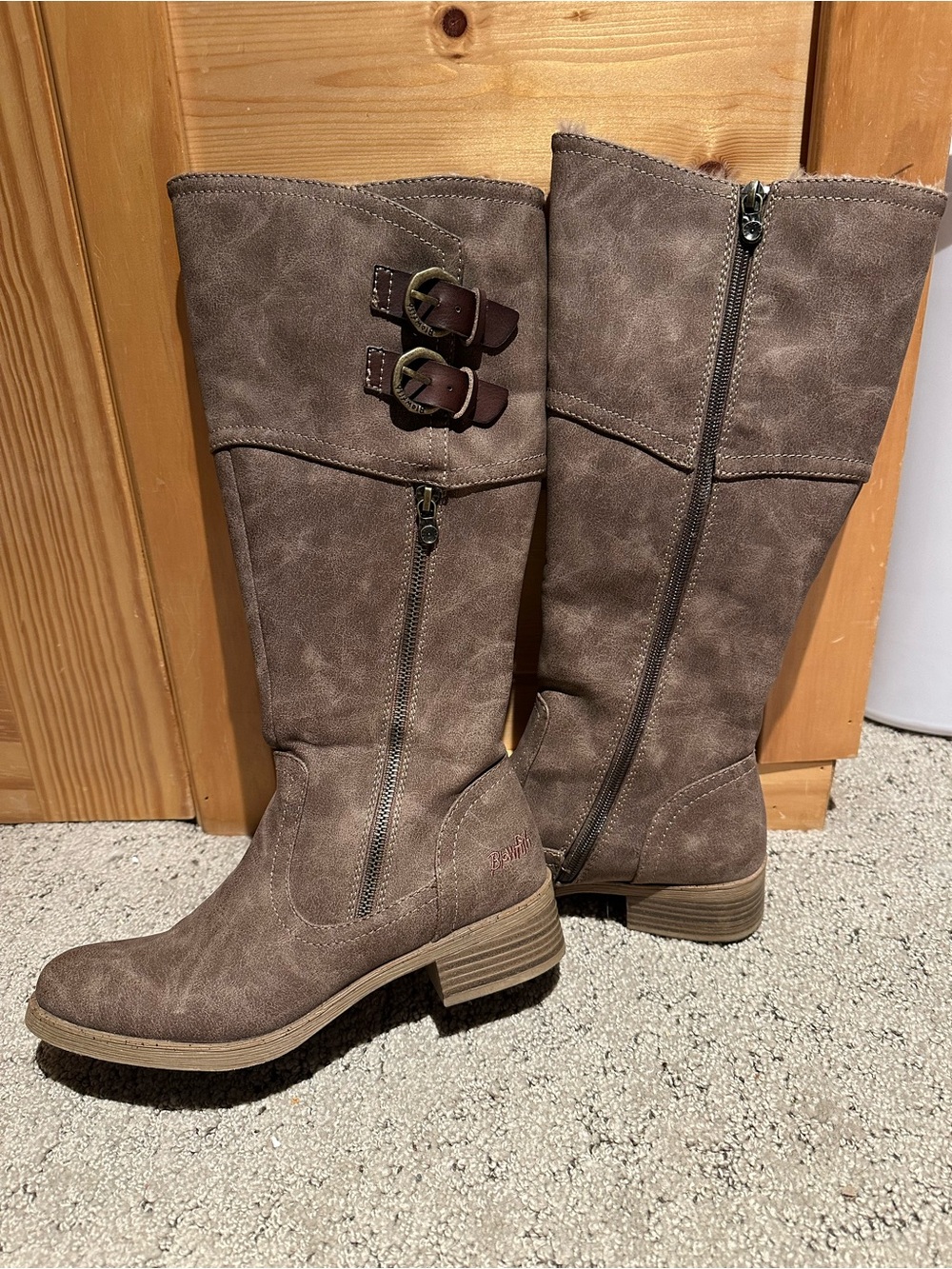 Blowfish Brown Knee-High Buckle Riding Boots